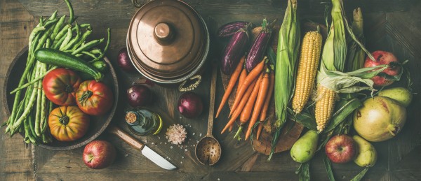 Autumn healthy ingredients for Thanksgiving day dinner preparation